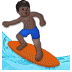 🏄🏿‍♂️ man surfing: dark skin tone display on Samsung